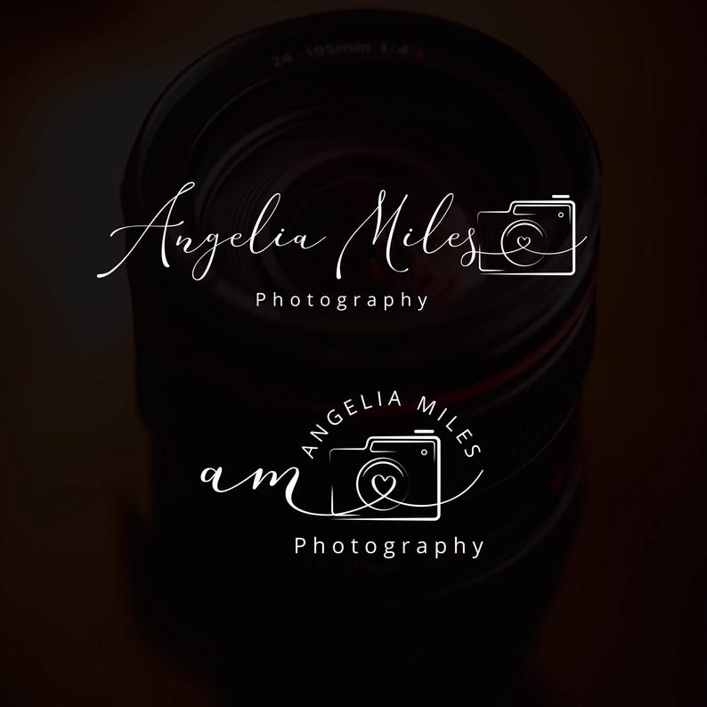 Handwritten Camera Logo Design, Heart Photography Logo (premade) - Etsy