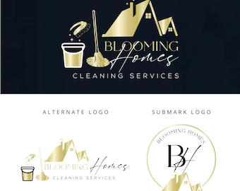 Custom Cleaning Service Logo Design, Modern Housekeeping Brand (Digital)