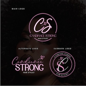 Hair Logo, Editable Logo, Wig Logo, Lash Tech Logo, Hair Stylist, Braiders, Pink Beauty Logo, Beauty Logo