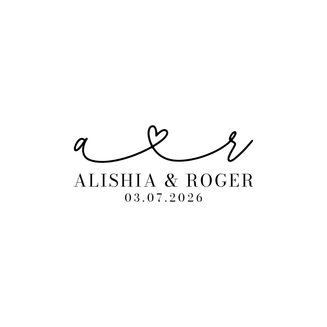 Calligraphy Wedding Monogram Logo Design, Couple Initials (digital ...