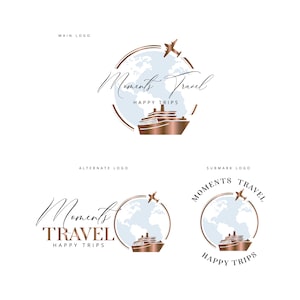 Globe travel logo, travel agent logo, logo design, travel agency logo, airplane travel logo, signature logo, premade logo design