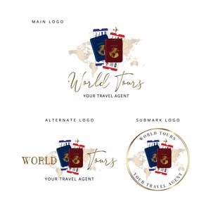 Premade Travel Logo, Business Travel Logo Design, World Map Logo, Airplane Logo Design, Signature Logo, Adventure Logo