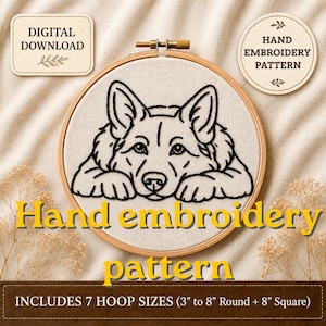 Embroidery pattern, German Shepherd, pet portrait, dog lover gift, PDF Download