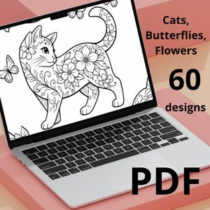 Spring embroidery outline patterns set