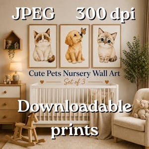 Playroom wall art, baby room decor, pet lover gift, Digital Download, JPEG format in high resolution