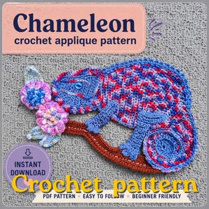 Crochet applique pattern, digital download, craft supplies, woodland creatures