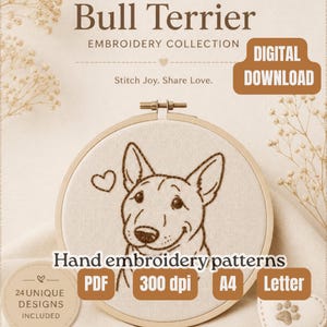 Embroidery design, Dog dad gifts, Staffordshire bull terrier, digital products, embroidery supplies, needlepoint pdf