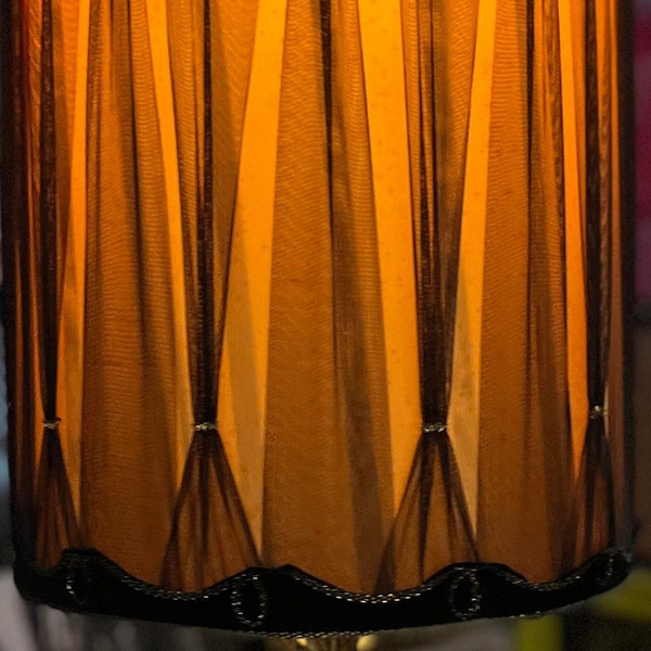 HOLLYWOOD REGENCY- Drum Lampshade SWAG light Tall + pleated