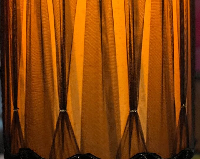 Hollywood regency drum lampshade swag light tall pleated etsy