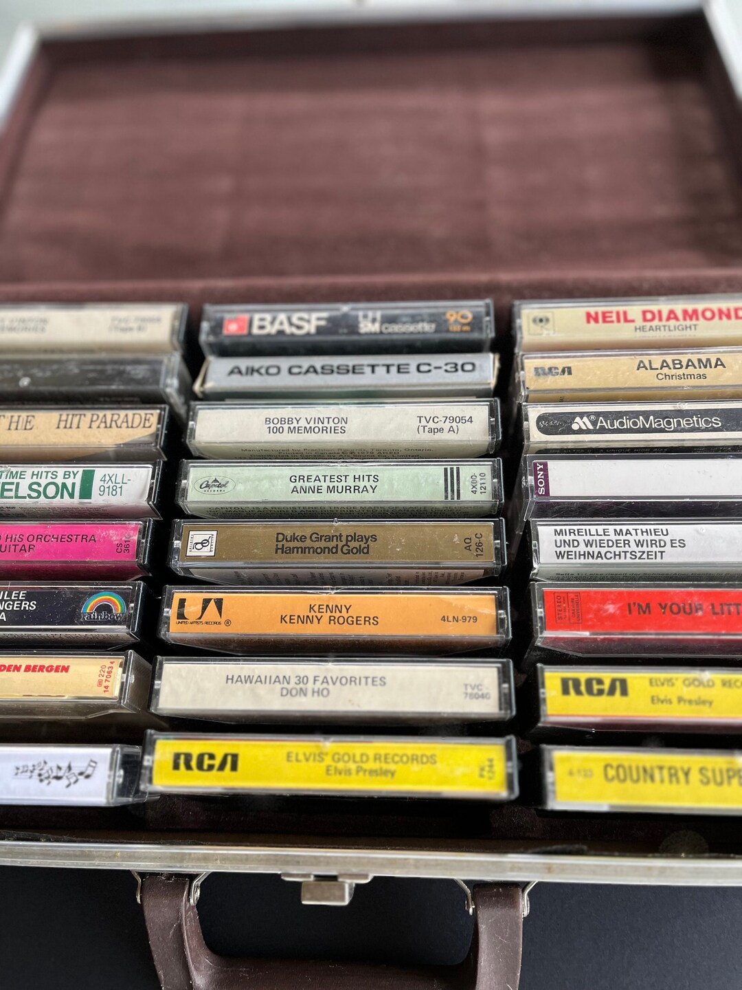 Vintage CASSETTE Tape CARRY Travel Case Brown Vinyl Briefcase Etsy