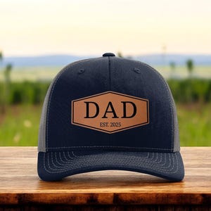 Custom Dad Hat Dad Est Hat Gift For Husband Leatherette Patch Hat Gift for Him Father&#39;s Day Gift Dad Hat New Dad Gift Personalized