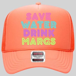 Save water drink margs hat, fun summer hat, Beach hat, Pool hat, vacation hat, bachelorette party hat, save water drink margs