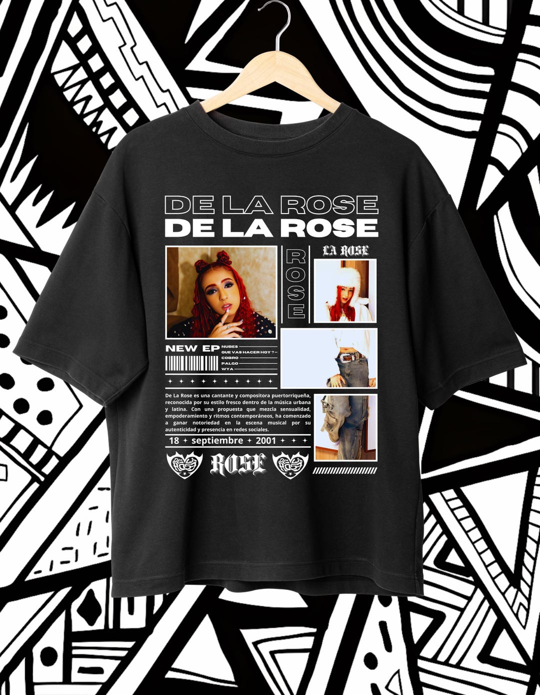【DIMANCHE】ROSE NECKLACE T-SHIRT League of Legends X RockLove ARCANE Articulated Jinx Chomper