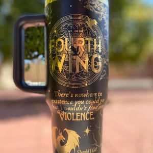 Fourth Wing Laser Engraved 40oz Tumbler