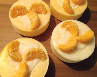 Ręcznie robione mydło z kremem pomarańczowym i mlekiem kozim | Masło shea