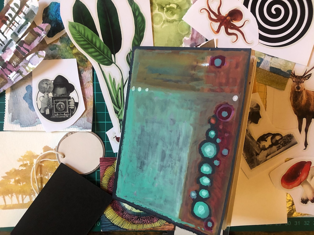 Mixed Media Art Journal With Collage Materials - Etsy