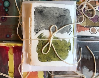 5 Mixed Media Art Journals - Collage Materials - Original Artwork and blank pages