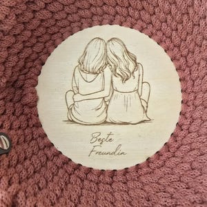 Wooden base, round for crochet basket, best friend, glasses place, keys, crochet basket, storage