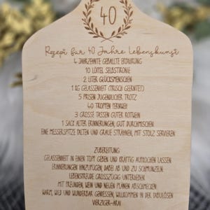 Decorative board 40th birthday, anniversary, birthday gift, round birthday, wooden board