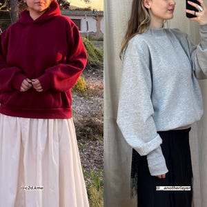 Patrón de costura PDF para jersey Sloane / Sudadera con capucha y sudadera / Unisex, tallas 0-34 / Principiante / Videotutorial imagen 7