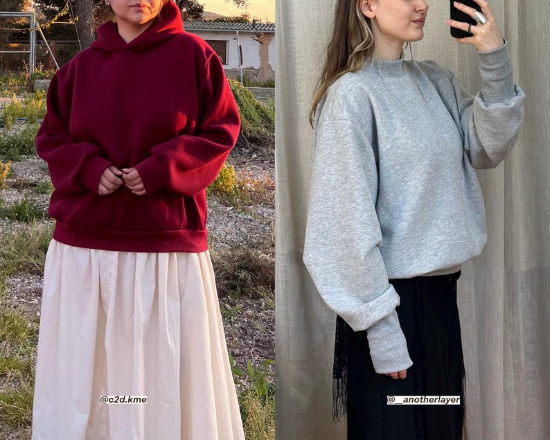 Patrón de costura PDF para jersey Sloane / Sudadera con capucha y sudadera / Unisex, tallas 0-34 / Principiante / Videotutorial imagen 7