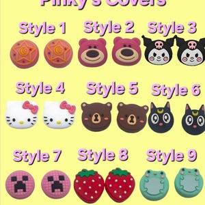 Cute Thumb Grip Caps For Nintendo Switch/OLED/Lite Joystick Covers Anlog Stick Caps Hello kitty Flying Frog Many Designs