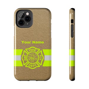 Firefighter Personalized Phone Case - Custom Tough iPhone Case, Firefighter Gear, Rugged Samsung Case, Hero Gift