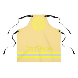 Firefighter Tan Gear Personalized Apron - Custom Cooking Apron, BBQ Apron, Kitchen Apron, Grilling Apron, Chef Apron