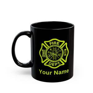 Feuerwehrmann Becher, personalisierte Kaffeetasse, Feuerwehrmann Geschenk, benutzerdefinierte Namenstasse, Ersthelfer Geschenk, dünne rote Linie Dekor, Feuerwehrmann