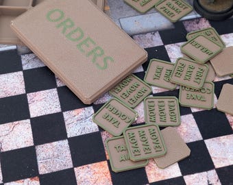 Juego de fichas de pedidos con caja de almacenamiento