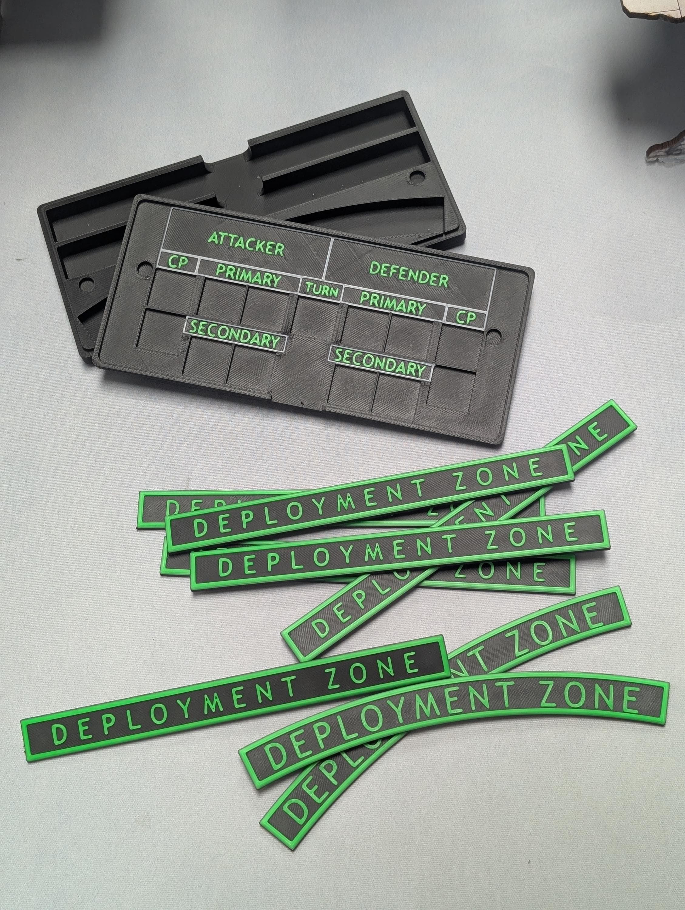 3D Printed Deployment Zone Marker Set with Game Tracker & Storage Case