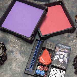 Wargaming Battle Organizer Box – Modular Storage with Scoreboard & Dice Trays