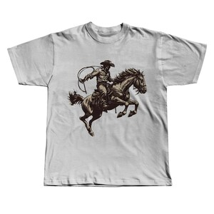Western Cowboy Graphic Tee – Vintage Country Rodeo Style T-Shirt, Retro Aesthetic Casual Top