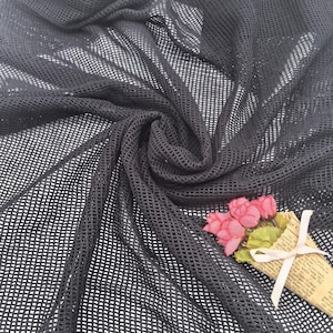 Bio-Baumwoll-Netzgewebe in großen Mengen, Fischernetzgewebe für Markttaschen, Bekleidung, DIY-Nähprojekte (Schwarz, Weiß, Beige & Marineblau)