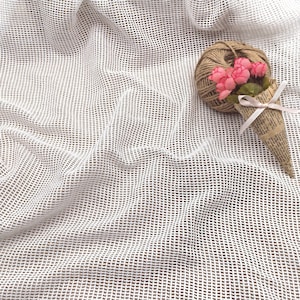 Dentelle 100 % coton, petite dentelle carrée en coton biologique, tissu net en coton blanc, tissu en tulle, tissu en maille de coton au crochet pour sac d'épicerie