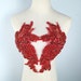 Red Rhinestone Beaded Applique Pair: Heavy Crystal Lace Patch - Etsy