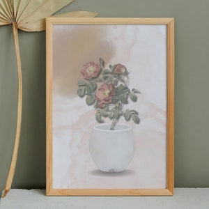 Arte de pared floral | Estampados estilo vintage | Impresiones de arte floral | Arte botánico | Jarrón de flores | Cartel de naturaleza