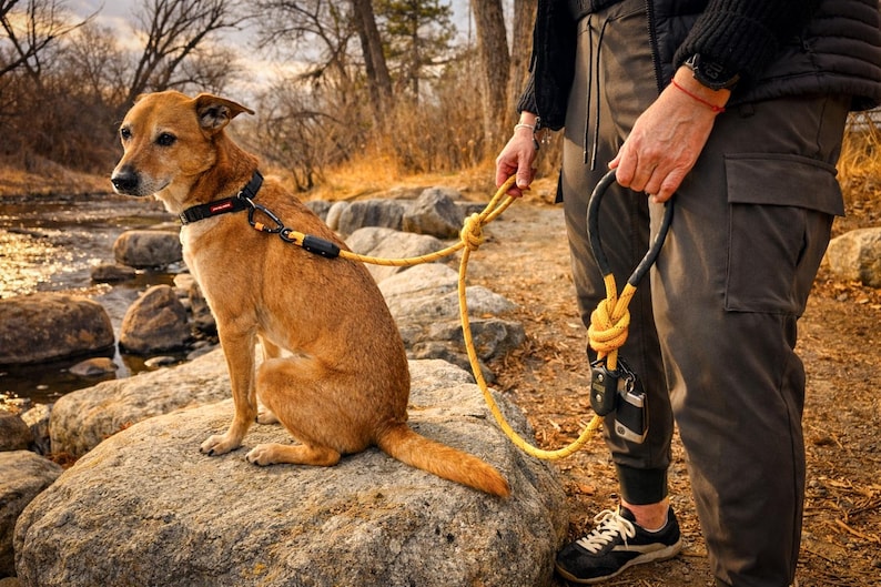 Recycled Climbing Rope Dog Leash, Heavy Duty Lead, The Classic Durable, Versatile - Hand Made in Colorado - Eco-Friendly Pet Gear image 3