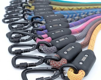Upcycled Climbing Rope Dog Leash: Durable, Hands-Free with Carabiner