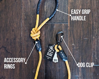 Recycled Climbing Rope Dog Leash, Heavy Duty Lead, The Classic Durable, Versatile - Hand Made in Colorado - Eco-Friendly Pet Gear