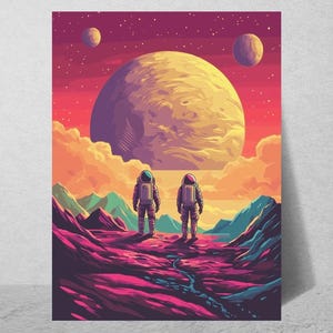 Cosmic Astronaut Adventure Poster, Space Art Wall Decor, Galaxy Astronaut Artwork Print