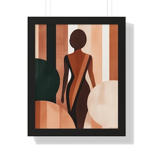 Abstract Figure Art Framed Poster: Modern Minimalist Home Decor