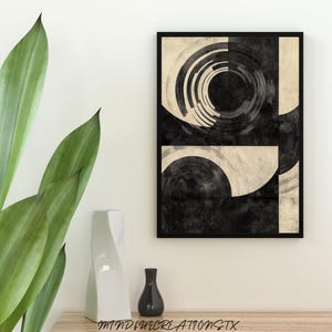 Framed Abstract Art Print: Modern Minimalist Home Decor