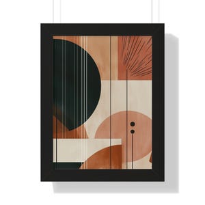 Abstract Framed Art Print: Modern Minimalist Vertical Poster (16x20)