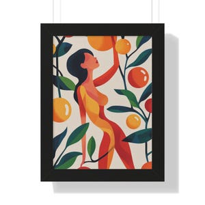 Orange Grove Framed Vertical Poster: Modern Feminine Wall Art (16x24&quot;)