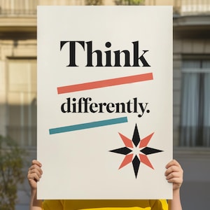Inspirational Think Differently Poster: Modern Home Office Wall Art