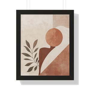 Bohemian Framed Vertical Poster, Modern Wall Art, Home Décor, Minimalist Gift, Nature Inspired Art Print, Mid-Century Wall Art