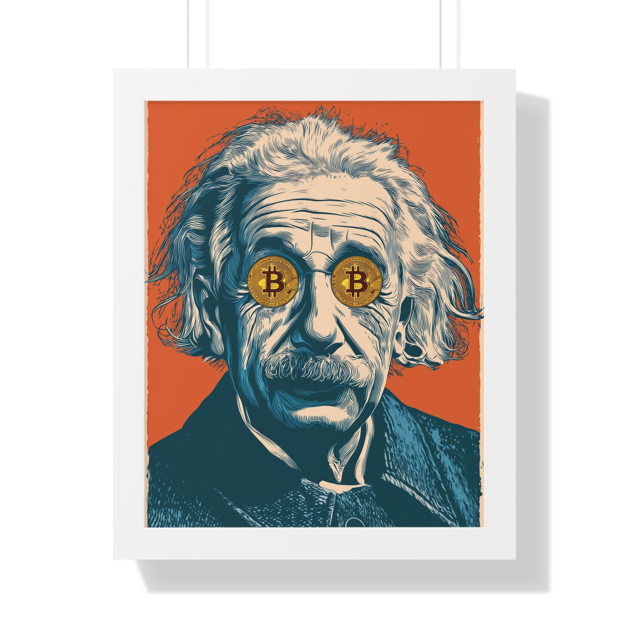 Framed Bitcoin Einstein Poster, Cryptocurrency Decor, Gift for Bitcoin  Lovers, BTC Home Office Decoration - Etsy