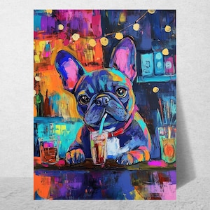 Colorful French Bulldog Art Print: Fun Frenchie Lover Decor
