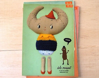 Uitverkoop! Croissant. DIY papier Puppet. Dolo croissant, uitgesneden papier pop. Scharnierend papier pop. Briefpapier. Retro Home Decor.